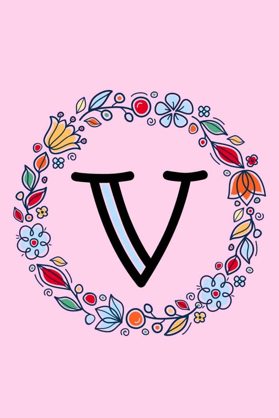Stylish V Name DP