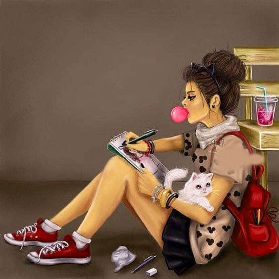 Cartoon Girl DP HD