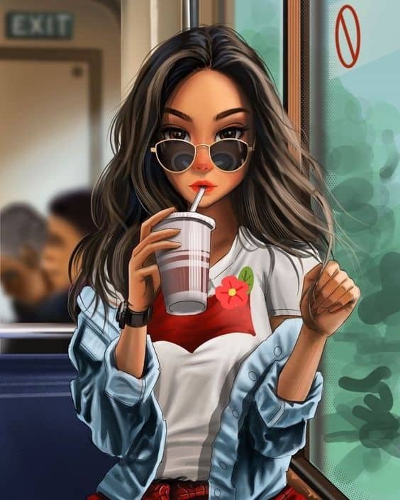 Cartoon Girl DP HD