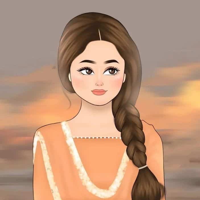 Cute Cartoon DP for Girl